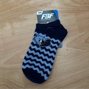 Brand New Memphis Grizzles For Bare Feet Navy Blue  and Light Blue Ankle Socks